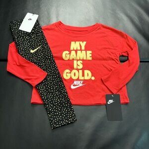 NWT Nike Metallic Tunic & Leggings Set Girls Size 5